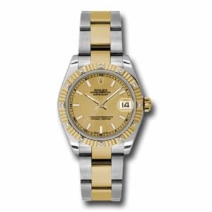 Rolex Datejust 31mm – Ref: 178313 chio – Champagne Stick Dial & Diamond Bezel, Two Tone Stainless Steel & 18K Yellow Gold Oyster Bracelet Women’s Watch