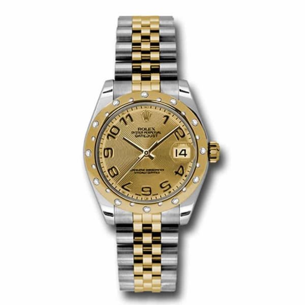 Rolex Datejust 31mm – Ref: 178343 chcaj – Champagne Dial & Diamond Bezel, Two Tone Stainless Steel & 18K Yellow Gold Jubilee Bracelet Women’s Watch