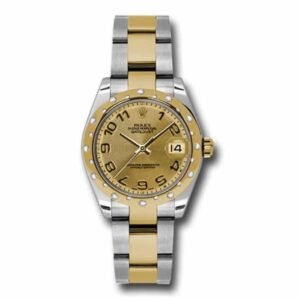 Rolex Datejust 31mm – Ref: 178343 chcao – Champagne Dial & Diamond Bezel, Two Tone Stainless Steel & 18K Yellow Gold Oyster Bracelet Women’s Watch