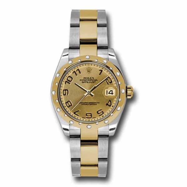 Rolex Datejust 31mm – Ref: 178343 chcao – Champagne Dial & Diamond Bezel, Two Tone Stainless Steel & 18K Yellow Gold Oyster Bracelet Women’s Watch
