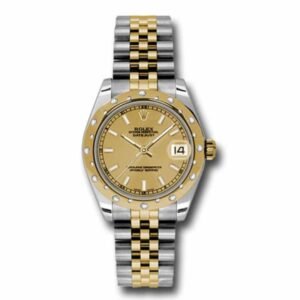 Rolex Datejust 31mm – Ref: 178343 chij – Champagne Stick Dial & Diamond Bezel, Two Tone Stainless Steel & 18K Yellow Gold Jubilee Bracelet Women’s Watch