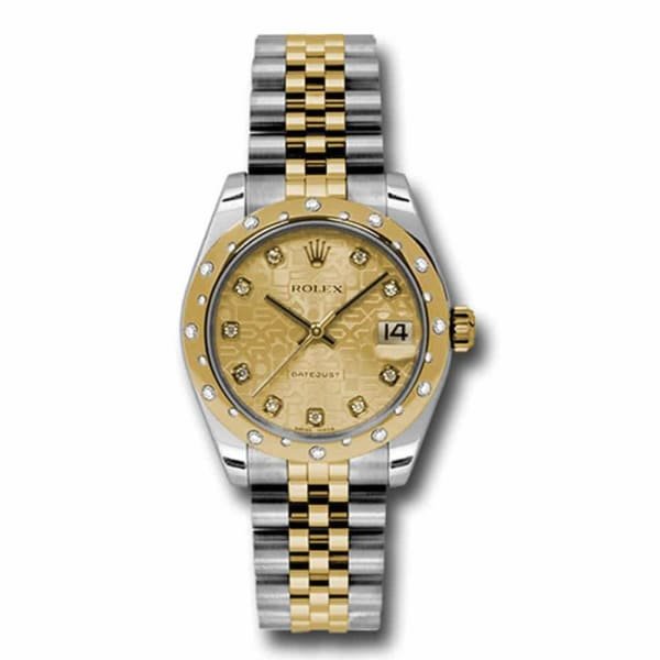 Rolex Datejust 31mm – Ref: 178343 chjdj – Champagne Jubilee Diamond Dial & Diamond Bezel, Two Tone Stainless Steel & 18K Yellow Gold Jubilee Bracelet Women’s Watch