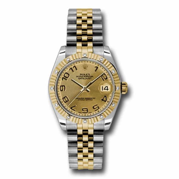Rolex Datejust 31mm – Ref: 178313 chcaj – Champagne Dial & Diamond Bezel, Two Tone Stainless Steel & 18K Yellow Gold Jubilee Bracelet Women’s Watch