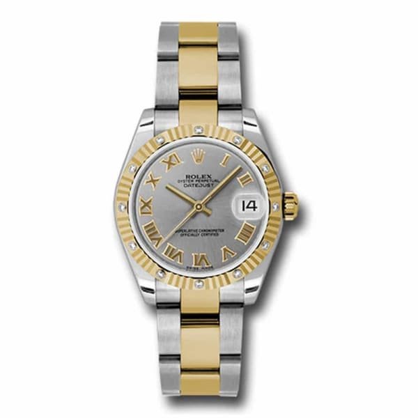 Rolex Datejust 31mm – Ref: 178313 gro – Grey Roman Dial & Diamond Bezel, Two Tone Stainless Steel & 18K Yellow Gold Oyster Bracelet Women’s Watch