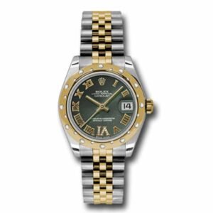 Rolex Datejust 31mm – Ref: 178343 ogdrj – Green Roman Dial & Diamond Bezel, Two Tone Stainless Steel & 18K Yellow Gold Jubilee Bracelet Women’s Watch