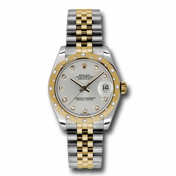 Rolex Datejust 31mm – Ref: 178343 sdj – Grey Diamond Dial & Diamond Bezel, Two Tone Stainless Steel & 18K Yellow Gold Jubilee Bracelet Women’s Watch