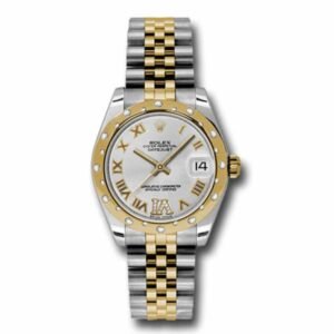 Rolex Datejust 31mm – Ref: 178343 sdrj – Silver Roman Dial & Diamond Bezel, Two Tone Stainless Steel & 18K Yellow Gold Jubilee Bracelet Women’s Watch