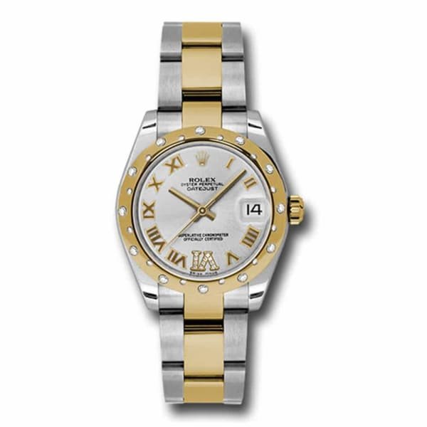 Rolex Datejust 31mm – Ref: 178343 sdro – Silver Roman Dial & Diamond Bezel, Two Tone Stainless Steel & 18K Yellow Gold Oyster Bracelet Women’s Watch