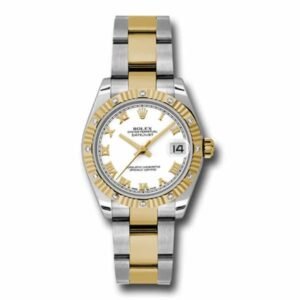 Rolex Datejust 31mm – Ref: 178313 wro – White Roman Dial & Diamond Bezel, Two Tone Stainless Steel & 18K Yellow Gold Oyster Bracelet Women’s Watch