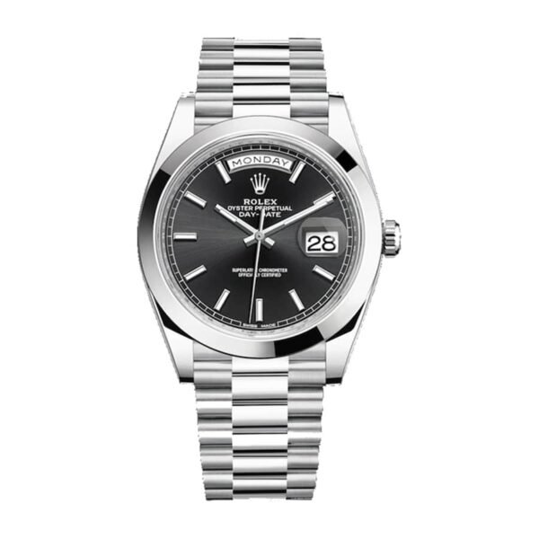 Rolex Day-Date 228206 “Black Diagonal Dial” Premium Copy 1:1