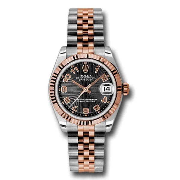 Rolex Datejust 31mm – Ref: 178271 bkcaj – Black Dial, Two Tone Stainless Steel & 18K Rose Gold Jubilee Bracelet Women’s Watch