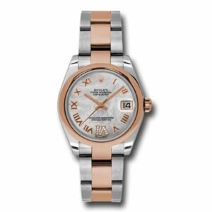 Rolex Datejust 31mm – Ref: 178241 mdro – White Mother of Pearl Roman Diamond Dial, Two Tone Stainless Steel & 18K Rose Gold Oyster Bracelet Women’s Watch