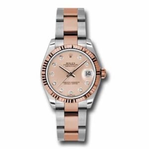 rolex-ladies-watch-datejust-31mm-pink-dial-fluted-bezel-stainless-steel-and-18k-rose-gold-178271-pchdo.jpg Rolex Datejust 31mm – Ref: 178271 pchdo – Pink Diamond Dial, Two Tone Stainless Steel & 18K Rose Gold Oyster Bracelet Women’s Watch