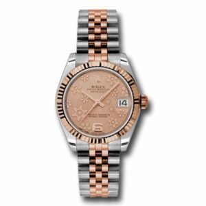 rolex-ladies-watch-datejust-31mm-pink-dial-fluted-bezel-stainless-steel-and-18k-rose-gold-178271-pchfj.jpg Rolex Datejust 31mm – Ref: 178271 pchfj – Pink Champagne Floral Dial, Two Tone Stainless Steel & 18K Rose Gold Jubilee Bracelet Women’s Watch