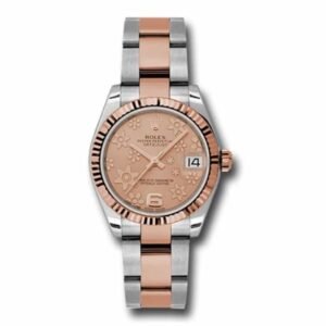 rolex-ladies-watch-datejust-31mm-pink-dial-fluted-bezel-stainless-steel-and-18k-rose-gold-178271-pchfo.jpg Rolex Datejust 31mm – Ref: 178271 pchfo – Pink Champagne Floral Dial, Two Tone Stainless Steel & 18K Rose Gold Oyster Bracelet Women’s Watch