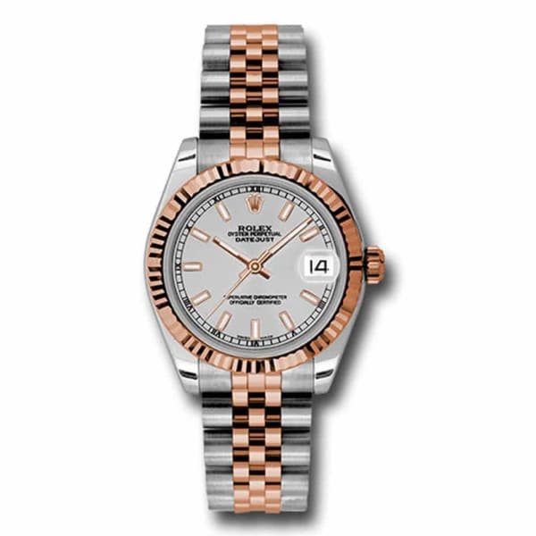 Rolex Datejust 31mm – Ref: 178271 sij – Silver Stick Dial, Two Tone Stainless Steel & 18K Rose Gold Jubilee Bracelet Women’s Watch