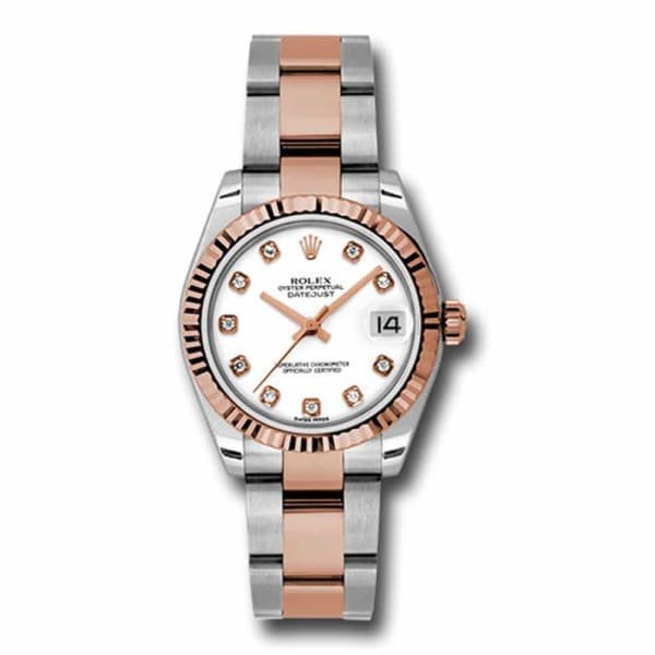 Rolex Datejust 31mm – Ref: 178271 wdo – White Diamond Dial, Two Tone Stainless Steel & 18K Rose Gold Oyster Bracelet Women’s Watch