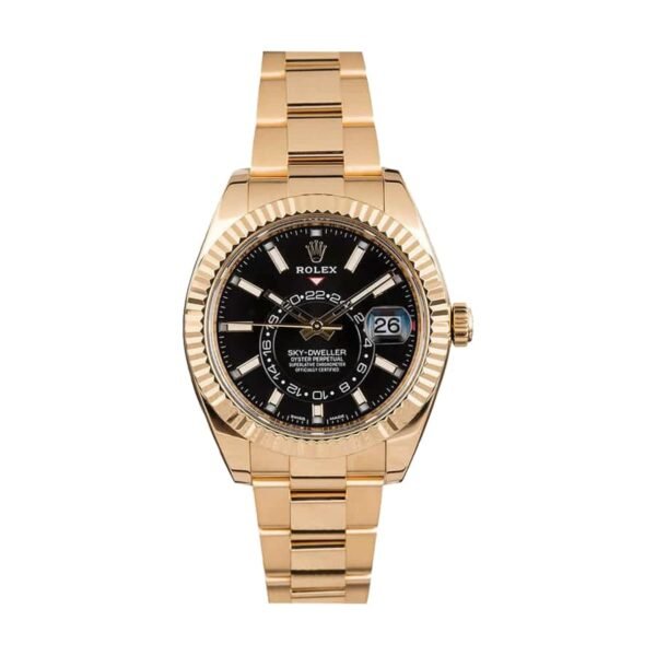 rolex-sky-dweller-black-dial-yellow-gold-326938-replica.jpg Rolex Sky-Dweller Gold Replica